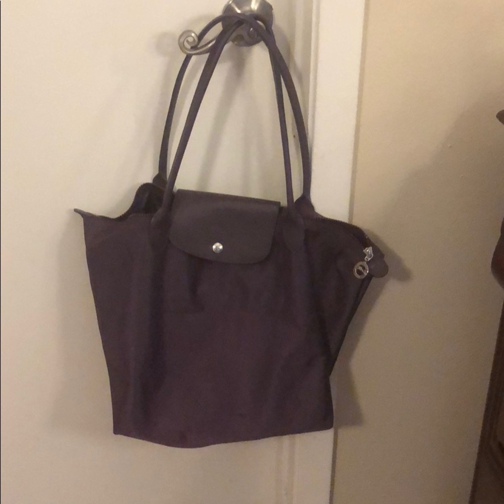 Purple longchamp bag